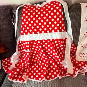 Disney Inspired Minnie Mouse Red Polka Dot Apron